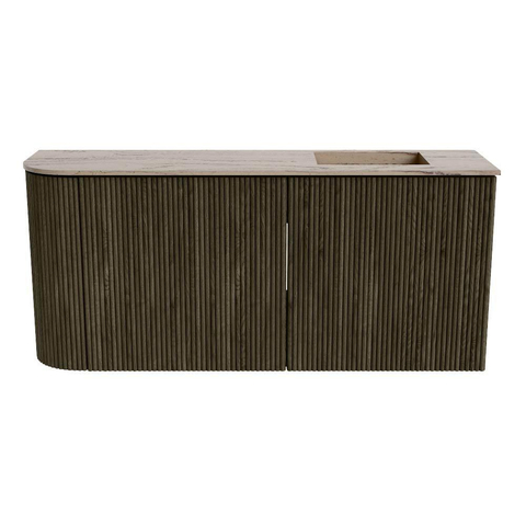Mondiaz JOYA-DLUX 91.6cm toiletmeubel - ronding links kleur Shadow - Wastafel FAYE positie Rechts Zonder kraangat kleur Arena. SW1424851