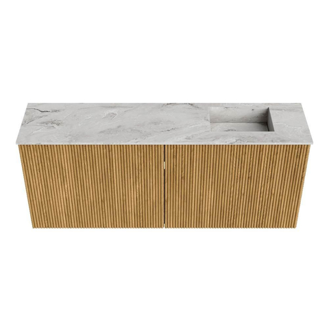 Mondiaz JOYA-DLUX Meuble de toilette 100cm - couleur Chêne - Vasque FAYE position Droite 1 trou de robinet couleur Glace SW1421968