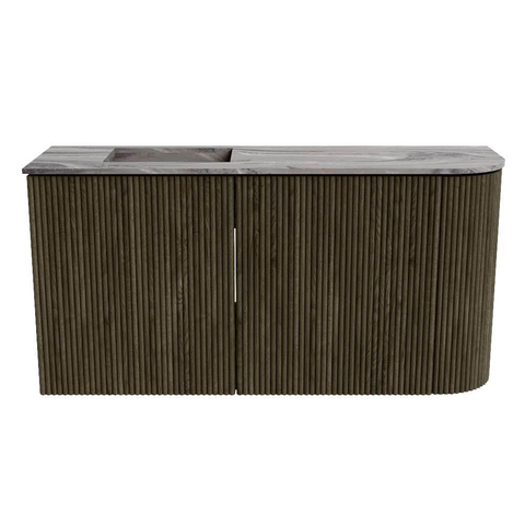 Mondiaz JOYA-DLUX 81.6cm toiletmeubel - ronding rechts kleur Shadow - Wastafel FAYE positie Links Zonder kraangat kleur Sombra. SW1425234