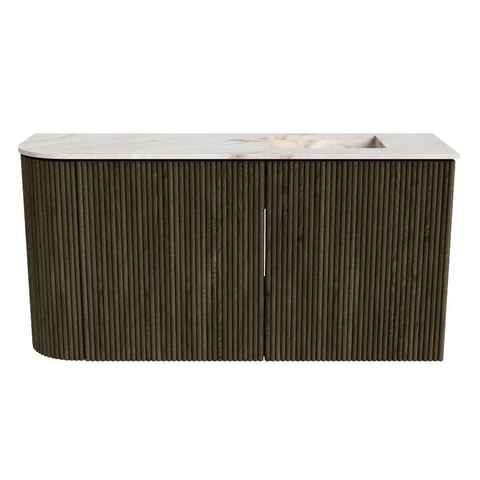 Mondiaz JOYA-DLUX 81.6cm toiletmeubel - ronding links kleur Shadow - Wastafel FAYE positie Rechts 1 kraangat kleur Frappe. SW1422716