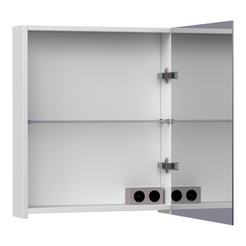 BRAUER Impress spiegelkast – 59x70x15 cm – rechtsdraaiend, dubbelzijdige spiegeldeurr – Wit mat SW392986