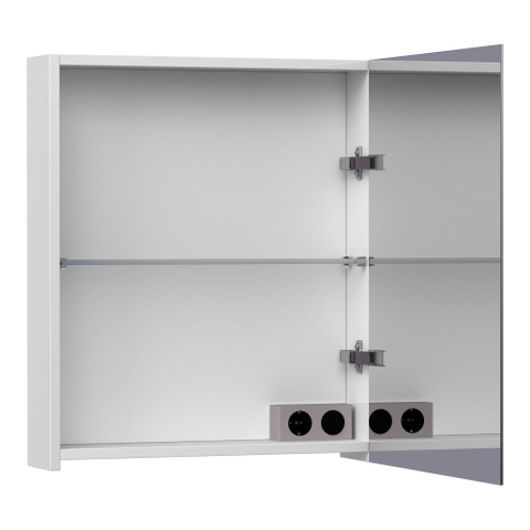 Saniclass Plain Spiegelkast - 60x70x15cm - 1 rechtsdraaiende spiegeldeur - MDF - mat wit SW392986