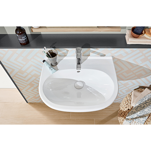 Villeroy et Boch O.novo Lavabo 60x49cm avec 1 trou pour robinetterie et trop plein ceramic+ Blanc 0124127