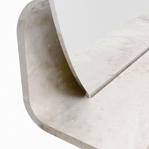 Mondiaz SPOT miroir – Ø 60 cm – avec tablette – Frappe (marbre beige) SW1204257
