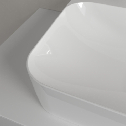 Villeroy & Boch Finion lavabo - dessous meulé 1 trou de robinet 60x47cm - ceramic+ avec trop-plein dissimulé blanc SW106476