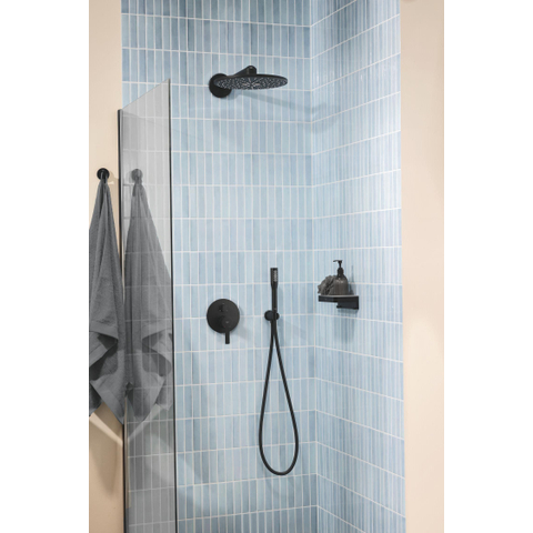 GROHE Rainshower wandaansluitbocht - rond - met houder - mat zwart SW1477598