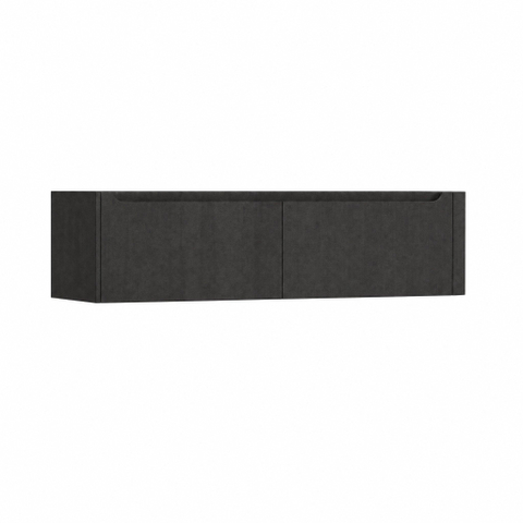 H&R Badmeubelen Juice Wastafelonderkast - 160x45x40cm - rechterhoek afgerond - 2 lades - geïntegreerde greep - basalt SW1260309