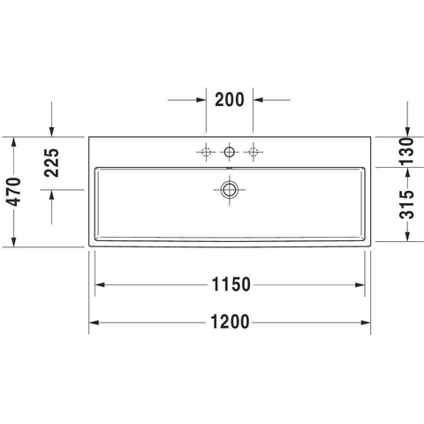 Duravit Vero air Dubbele wastafel - 120x47cm - met 2 kraangaten - met overloop - wit SW156934