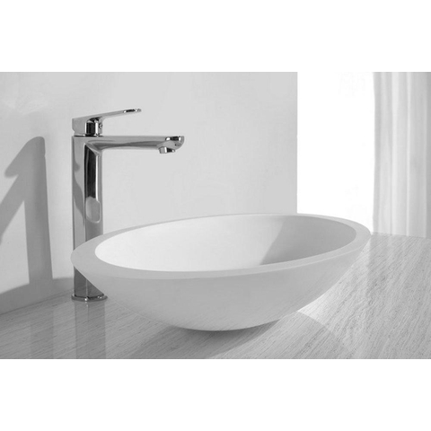 Wiesbaden Kim Waskom ovaal - 59x35x11cm - solid surface - mat wit SW102826