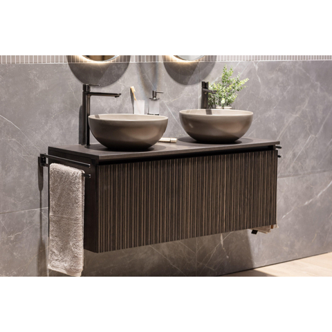 Saniclass Holz Base Badkameronderkast - 120cm - 1 lade - greeploos - donker eiken SHOWROOMMODEL SHOW26712