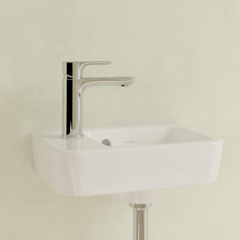 Villeroy & Boch O.novo fontein - 1 kraangat links - met overloop - 36x25cm - White Alpine (glans wit) SW445848