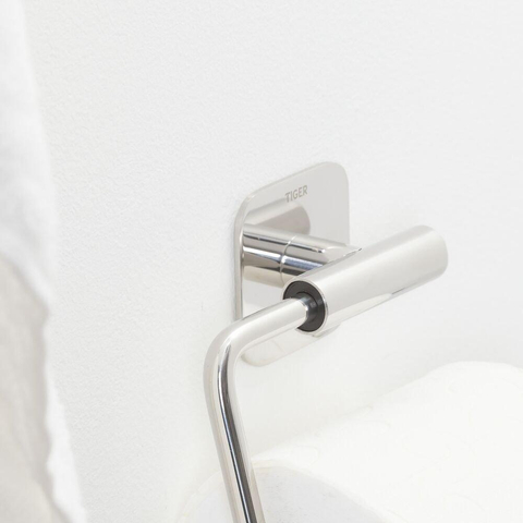 Tiger Colar Toiletrolhouder - zonder klep - zelfklevend - gepolijst RVS SW106825