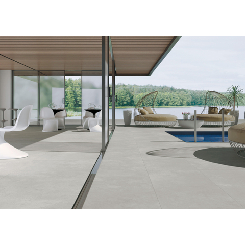 Terravito Velaro carreau d'extérieur - 60x60cm - rectifié - aspect béton - Pearl mat (gris) SW1120146