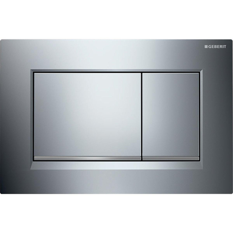 Geberit Sigma20 bedieningsplaat - 2-toets spoeling - rechthoekige knoppen - glans chroom/mat chroom/glans chroom - dualflush - hoogglans chroom SW61797