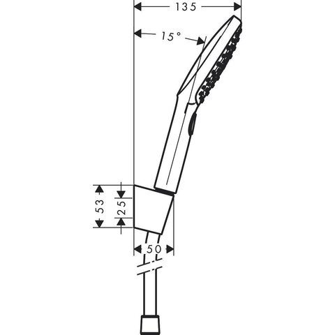 Hansgrohe Raindance Select E Badset - 120 - 3jet - met doucheslang - 160 cm - hoogglans chroom 0605446