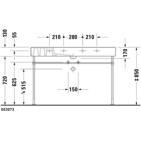 Duravit Vero Meubelwastafel - met kraangat - met overloop - 125x49cm - met wondergliss - wit 0291358