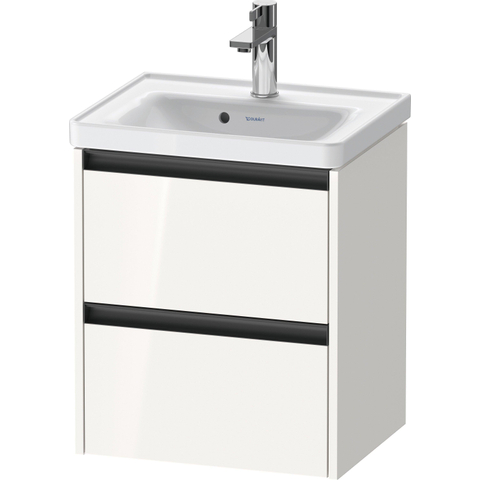 Duravit Ketho.2 Wastafelonderbouwkast - met 2 laden - 48.4x37.5x54.9cm - met grepen antraciethoog - glans wit SW772328