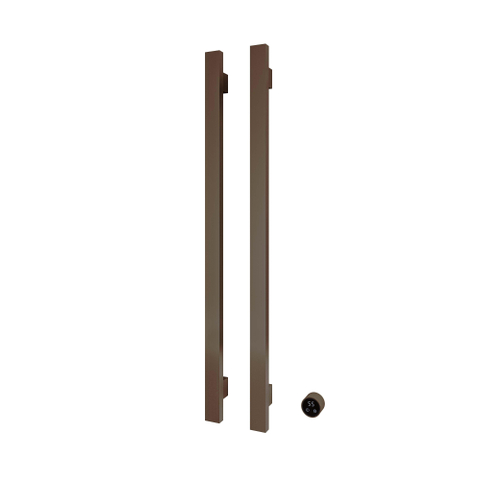 Hotbath &MORE Handdoekradiator - 38x115cm - vierkant - 2 stangen - verticaal - met schakelaar - tuscan bronze (brons) SW1245841
