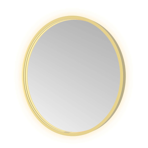 Hotbath &MORE Spiegel Round - diameter 60cm - direct en indirect LED - spiegelverwarming - dimbaar - met afstandsbediening - PVD - geborsteld messing goud SW1245863