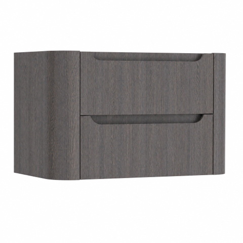 H&R Badmeubelen Juice Meuble sous-vasque - 80x45x50cm - coins arrondis - 2 tiroirs - poignée intégrée - Wengé SW1489281