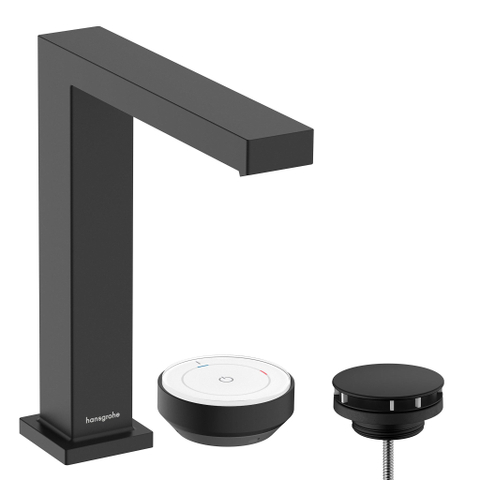 Hansgrohe Tecturis E Wastafelmengkraan - push to open plug - 15.8cm uitloop - coolstart - mat zwart SW918665