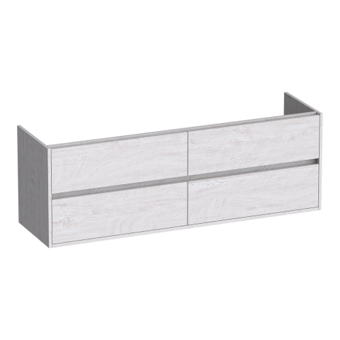 BRAUER Adore Meuble sous-lavabo - 160x46x55cm - 4 tiroirs softclose - sans poignées - 2 découpes de siphon - Forest Seashell SW1198309