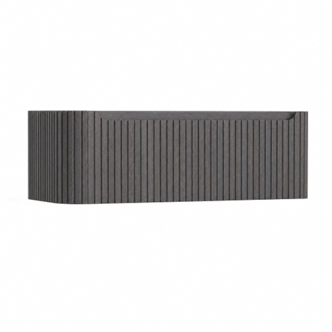 H&R Badmeubelen Juice Wastafelonderkast - 120x45x40cm - linkerhoek afgerond - 3D-front - 1 lade - geïntegreerde greep - wenge SW1259965