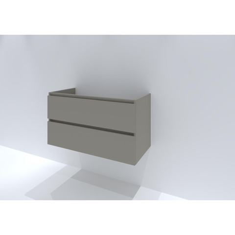 H&R Badmeubelen Infinity Wastafelonderkast - 100x44.8x55cm - 2 lades - greeploos - beige mat SW872591