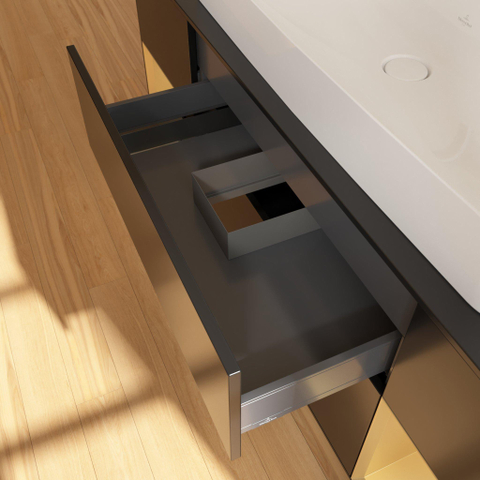 Villeroy & Boch finion wastafelonderkast - 160x60.3cm - 4 lades - mat zwart SW479558