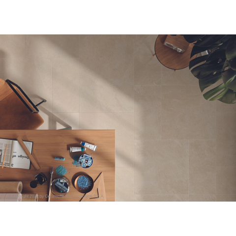 Terravito Solido carreau mural et de sol - 59.5x59.5cm - 8mm - rectifié - Aspect pierre naturelle - Clay (beige) SW863190