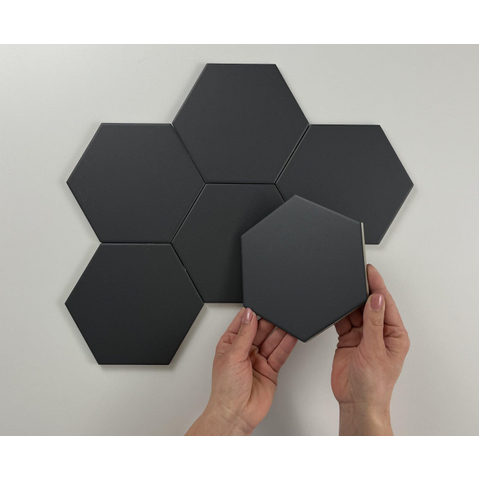 Cifre Ceramica Hexagon Timeless Carrelage mural en sol hexagonal 15x17cm Vintage noir mat SW476707