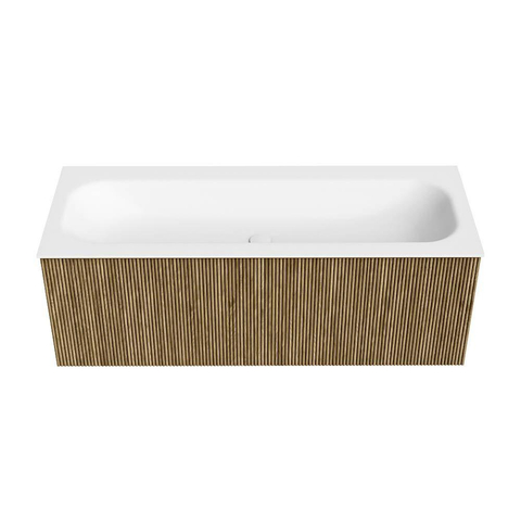 Mondiaz KURVE Badkamermeubelset - 120x46x40cm - 1 lade - wastafel solid surface - midden - 1 kraangat - Dusk SW1414785