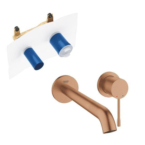Grohe Essence New Wastafelkraan Inbouw - uitloop 23cm - L-size - inclusief inbouwdeel - brushed warm sunset (koper) SW773909