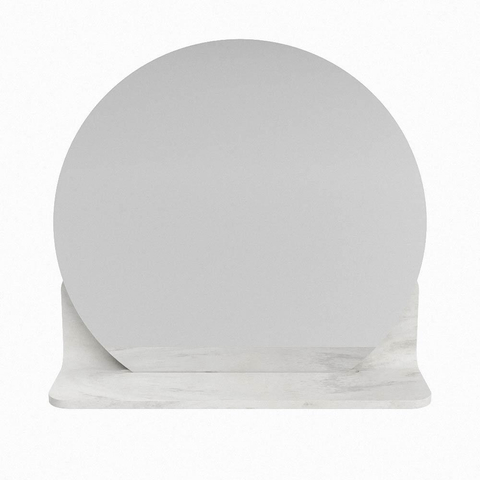 Mondiaz SPOT miroir – Ø 40 cm – avec tablette – Ostra (beige) SW1235659