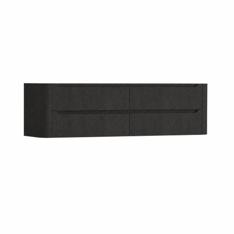 H&R Badmeubelen Juice Wastafelonderkast - 180x45x50cm - afgeronde hoeken - 4 lades - geïntegreerde greep - basalt SW1491516