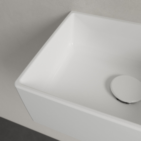 Villeroy & Boch Memento 2.0 lave-mains dessous rectifié 40x26cm - sans trop-plein 1 trou de robinet ceramic+ blanc SW358471