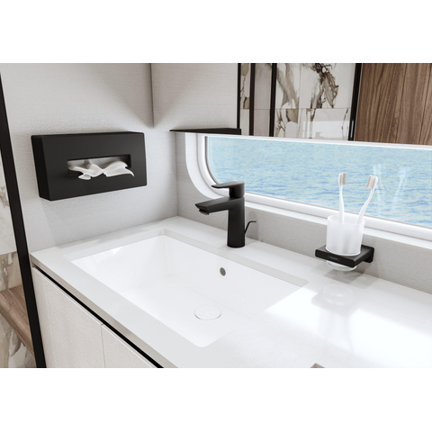 Hansgrohe AddStoris Q glashouder - met glas - mat zwart SW651218