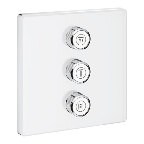 Grohe SmartControl Mitigeur thermostatique encastré - 3 boutons - adapté à 3 fonctions - carré - blanc SW104932