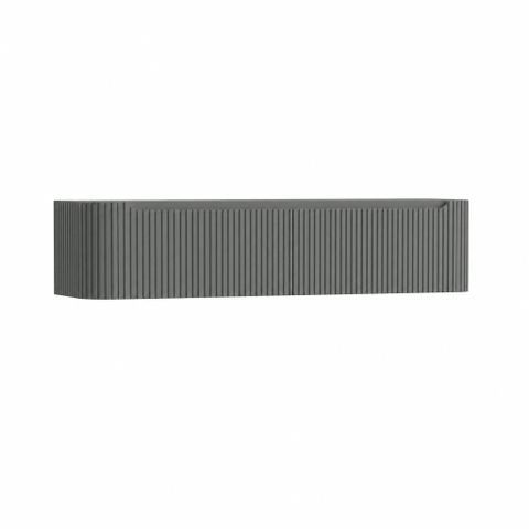 H&R Badmeubelen Juice Wastafelonderkast - 180x45x40cm - afgeronde hoeken - 3D-front - 2 lades - geïntegreerde greep - petrol mat SW1259521