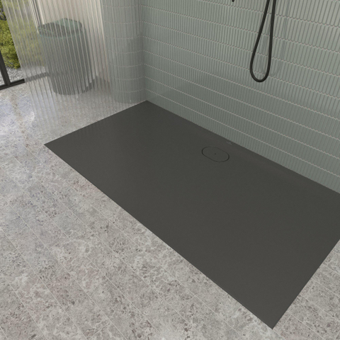 Villeroy & Boch Ecora douchebak - 170x90x3.5cm - afvoer lange zijde - anthracite (antraciet) SW1558935