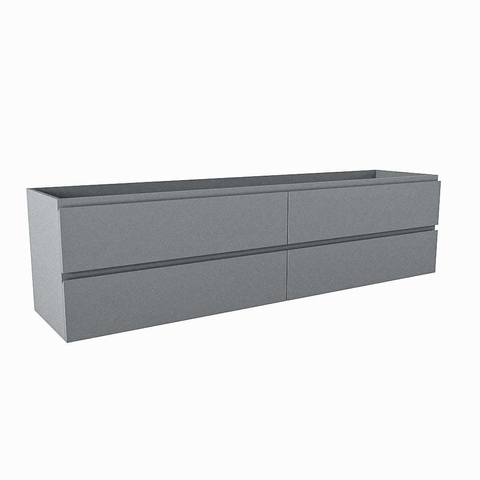 Mondiaz Hay Meuble sous vasque - 190x45x50cm - 4 tiroirs - softclose - 1 découpe gauche - Plata SW1016227