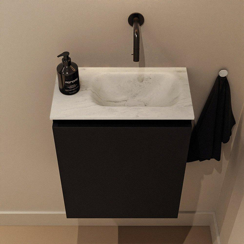MONDIAZ TURE-DLUX 40cm toiletmeubel Urban. EDEN wastafel Opalo positie rechts. Zonder kraangat. OUT13864