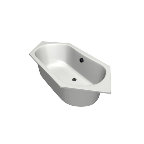 Xenz Lucia Baignoire d'angle - 180x80x47 - bonde centrale - acrylique - blanc SW103105