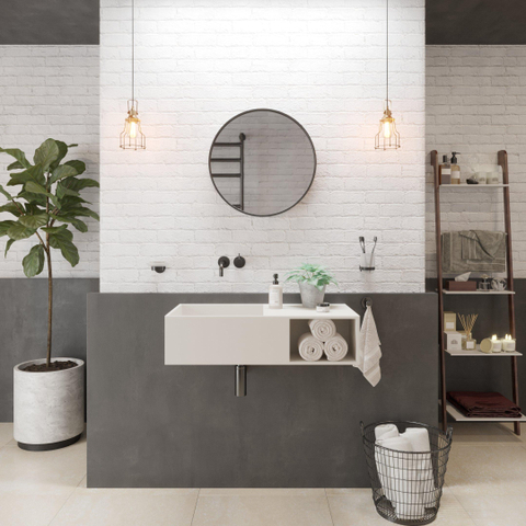Ideavit Solidplan Lavabo 80x41x20cm rectangulaire 0 trous de robinet 1 vasque Solid surface blanc SW85943