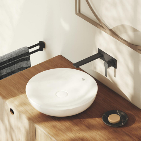 GROHE Lineare New wastafelkraan - l-size - wand - 2 kraangaten - mat zwart SW1477498
