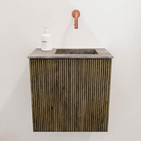 Mondiaz JOYA-DLUX Meuble de toilette 40cm - couleur Dusk - Lavabo FAYE position Droite Sans trou de robinet couleur Oza SW1425955