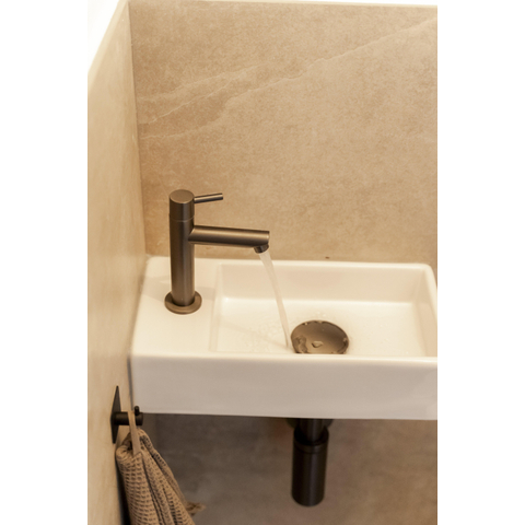 Fortifura Calvi Fonteinkraan - 15.4cm - opbouw - 1gats - PVD - geborsteld gunmetal (antraciet) SW696239