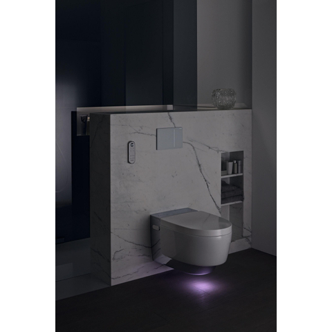 Geberit AquaClean Mera Classic WC-douche - extraction des odeurs - séchage à l'air chaud - douchette féminine - softclose - cache brillant/chrome - blanc brillant SW87550