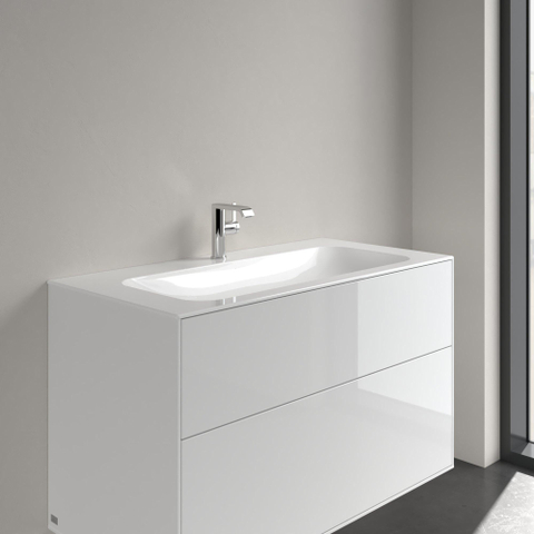 Villeroy & Boch finion meubelwastafel - 1 kraangat - 100x50cm CeramicPlus - zonder overloop - White Alpine (glans wit) SW106528