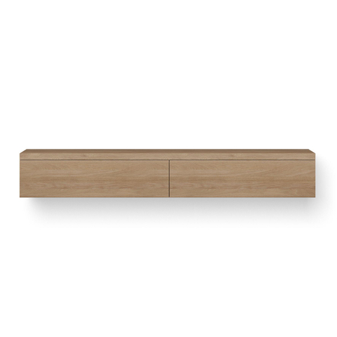 Looox Wood collection Base Block 200x30x40cm 2 tiroirs chêne old grey SW405442